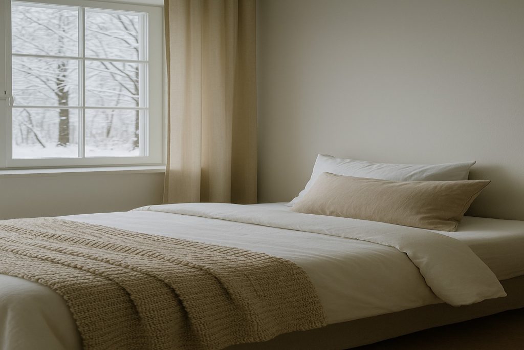 Cama preparada para el invierno con ropa de cama adecuada para dormir mejorUna cama bien preparada en invierno ayuda a mantener el calor y mejorar la calidad del descanso.